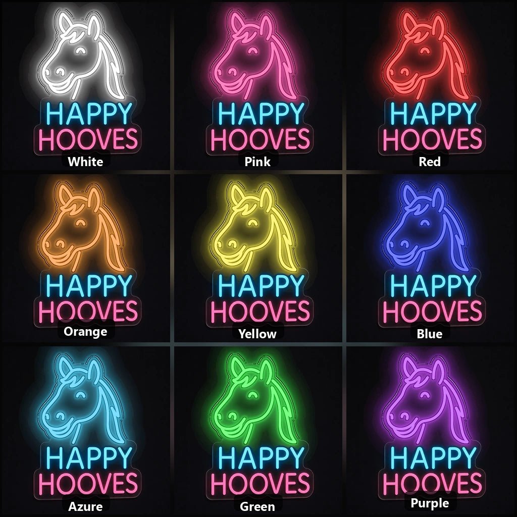 Happy Hooves Smiling Horse Vintage LED Neon Sign - Shineneon