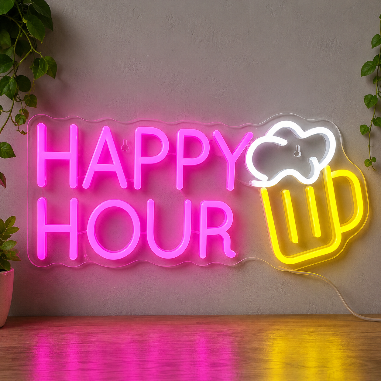 Happy Hour 5v Usb LED Happy Hour Neon Sign LED Neon Sign main product image