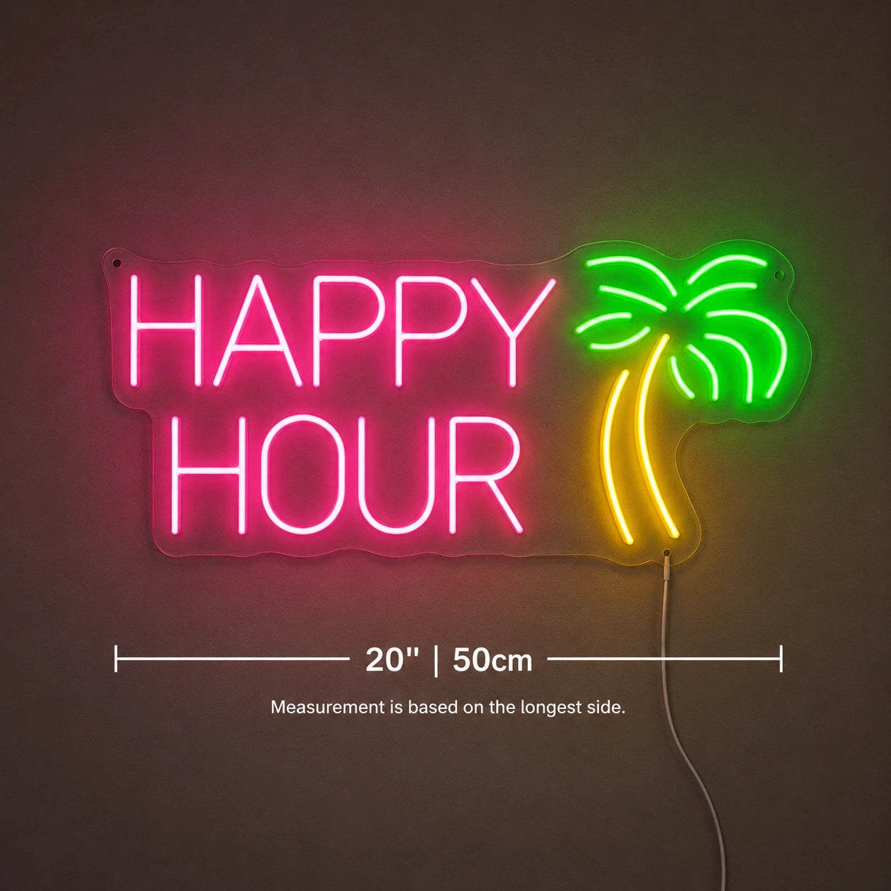 Happy Hour Bar Neon Sign LED Neon Sign size image