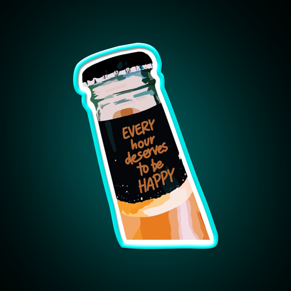 Happy Hour Beer Bar Decor Led Neon Sign Rgb Color - Size and dimension reference
