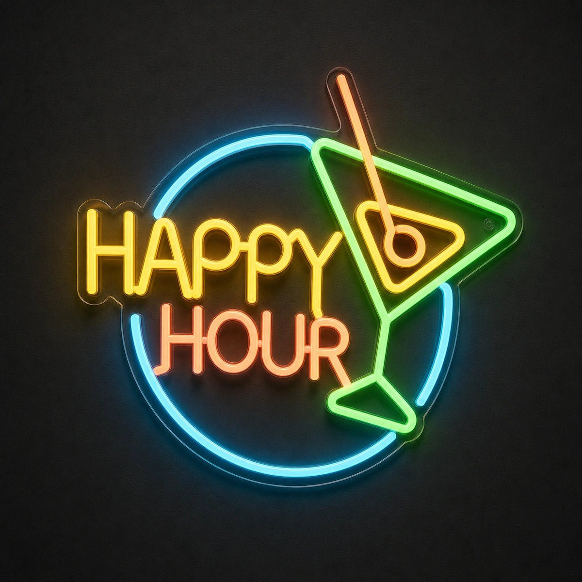 Happy Hour Cocktail LED Neon Sign - Shineneon