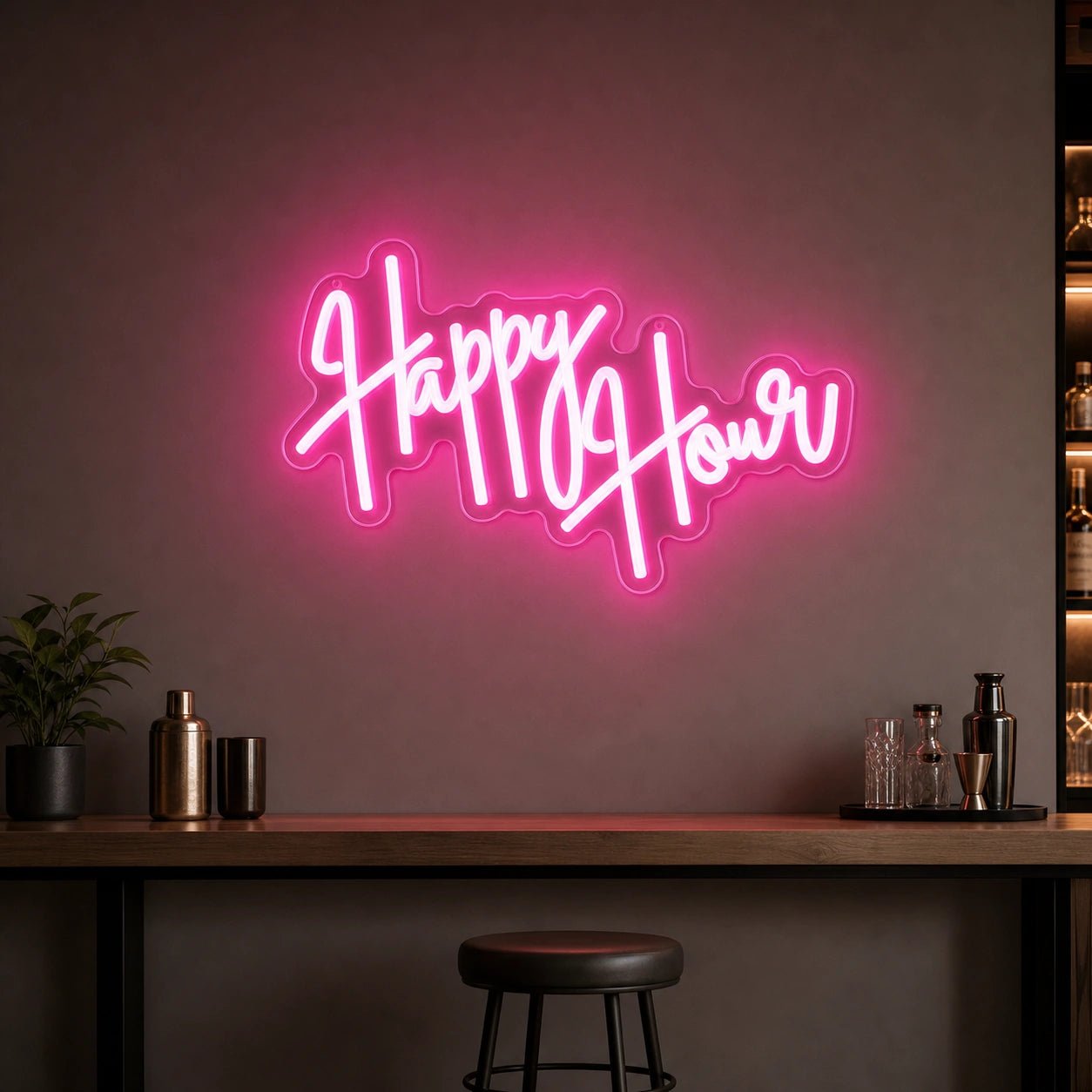 Happy Hour Hanging LED Neon Sign Man Cave Neon Sign - Shineneon