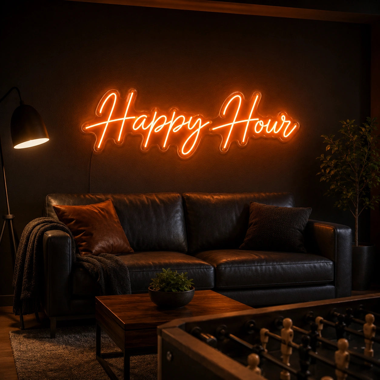 Happy Hour Man Cave LED Neon Sign real lifestyle scene