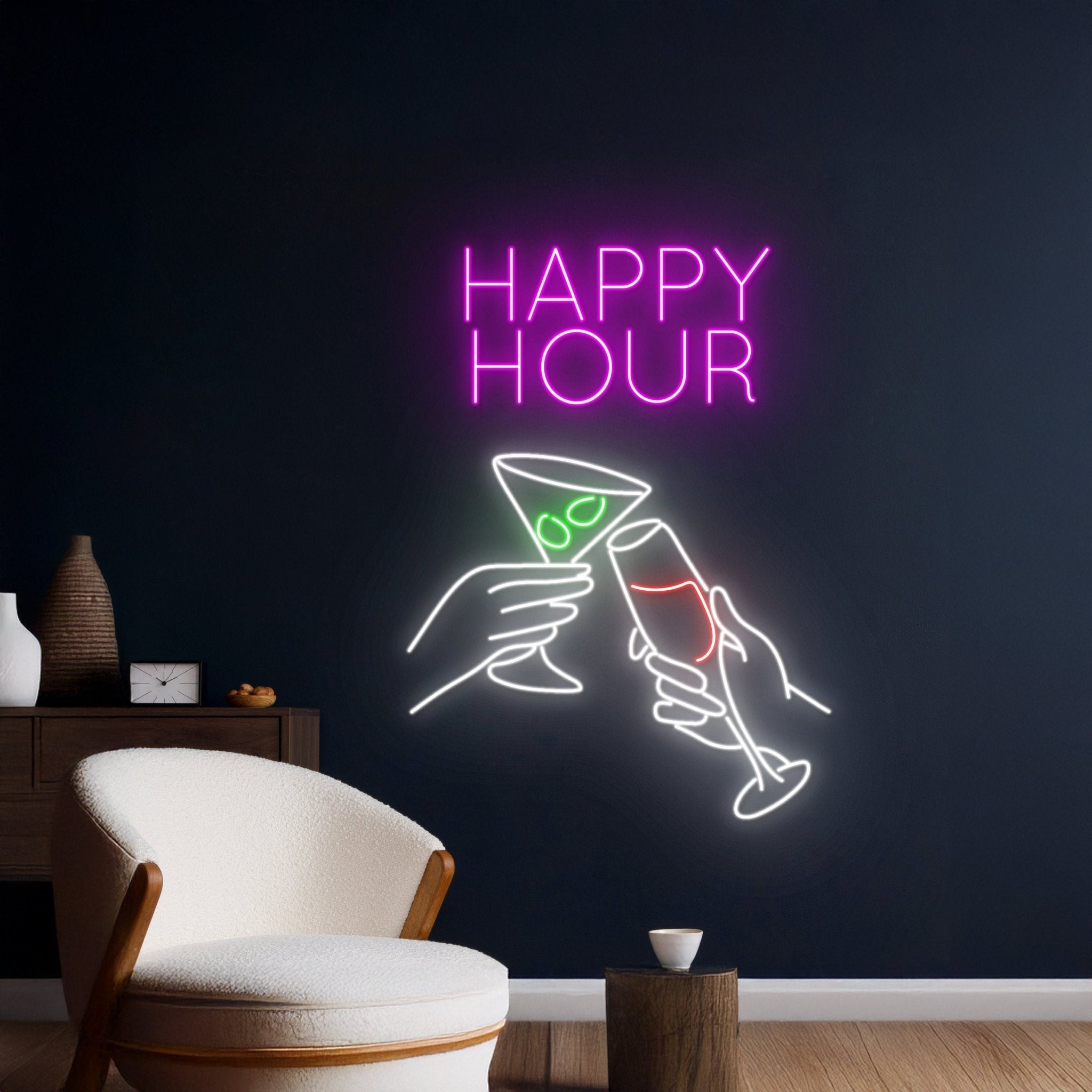 Happy Hour Neon Light Cocktail Neon Sign - Shineneon