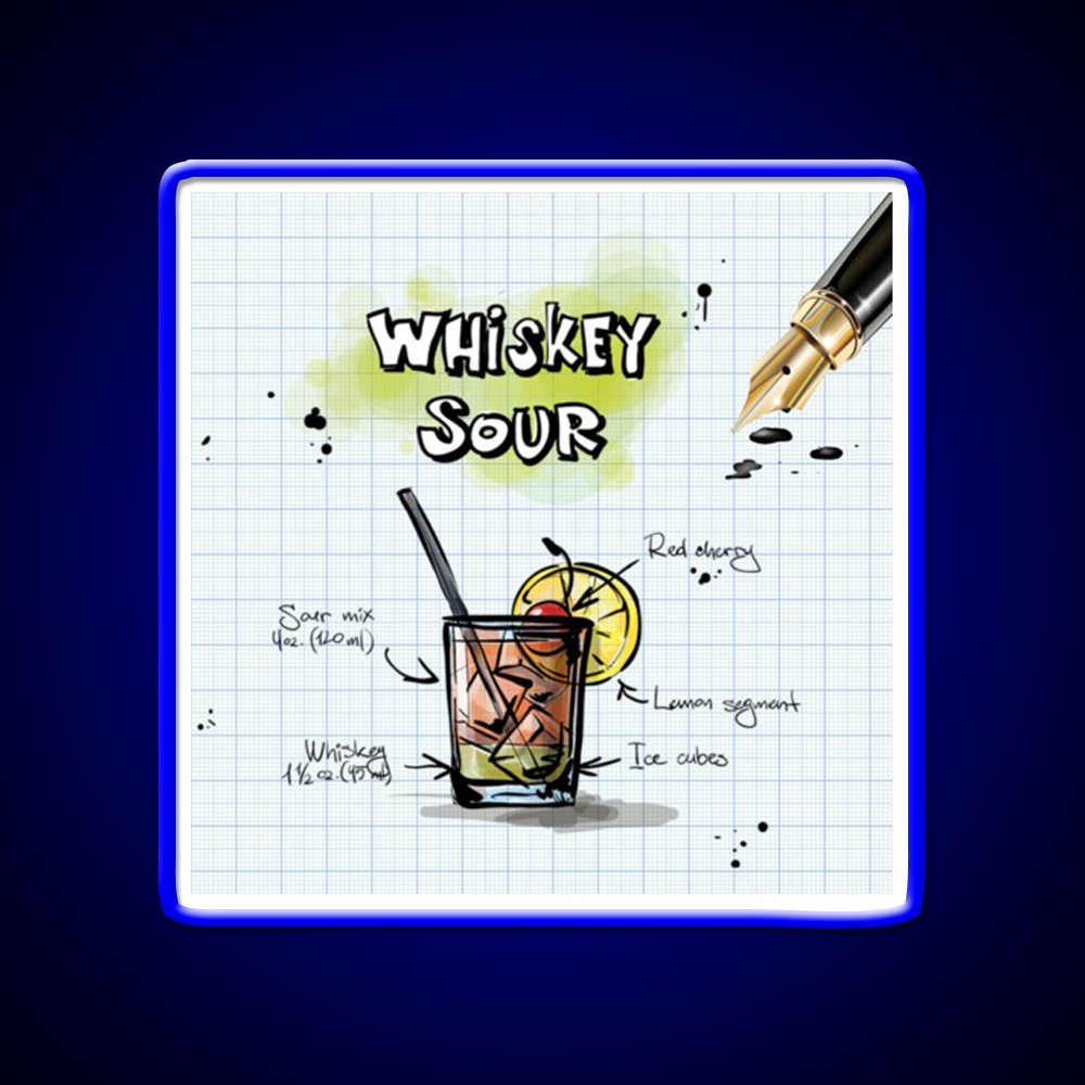 Happy Hour Recipe Whiskey Drink Bar Led Neon Sign Rgb Color