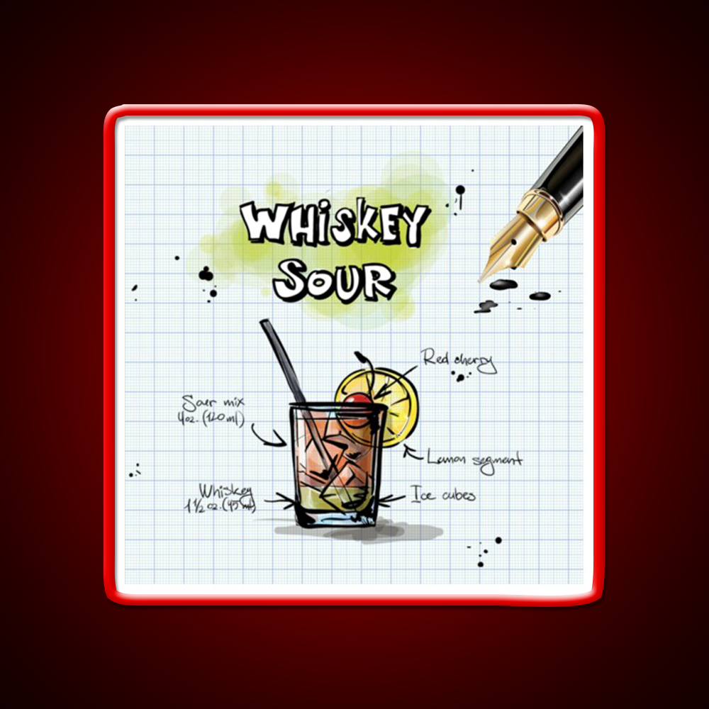 Happy Hour Recipe Whiskey Drink Bar Led Neon Sign Rgb Color