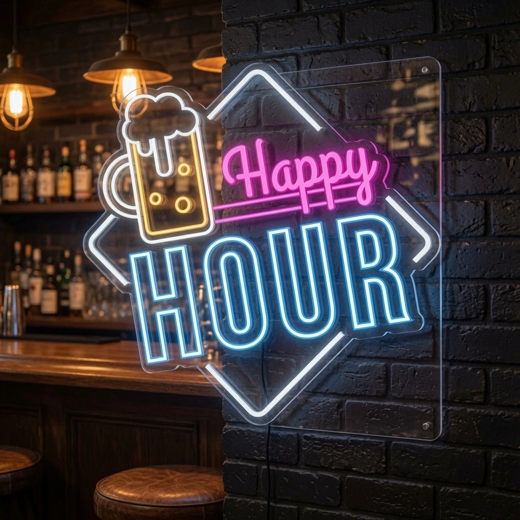 Happy Hour Room Decor LED Neon Sign - Shineneon