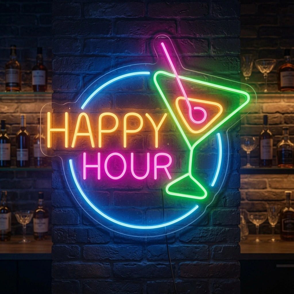 Happy Hour Wall Art LED Neon Sign - Shineneon