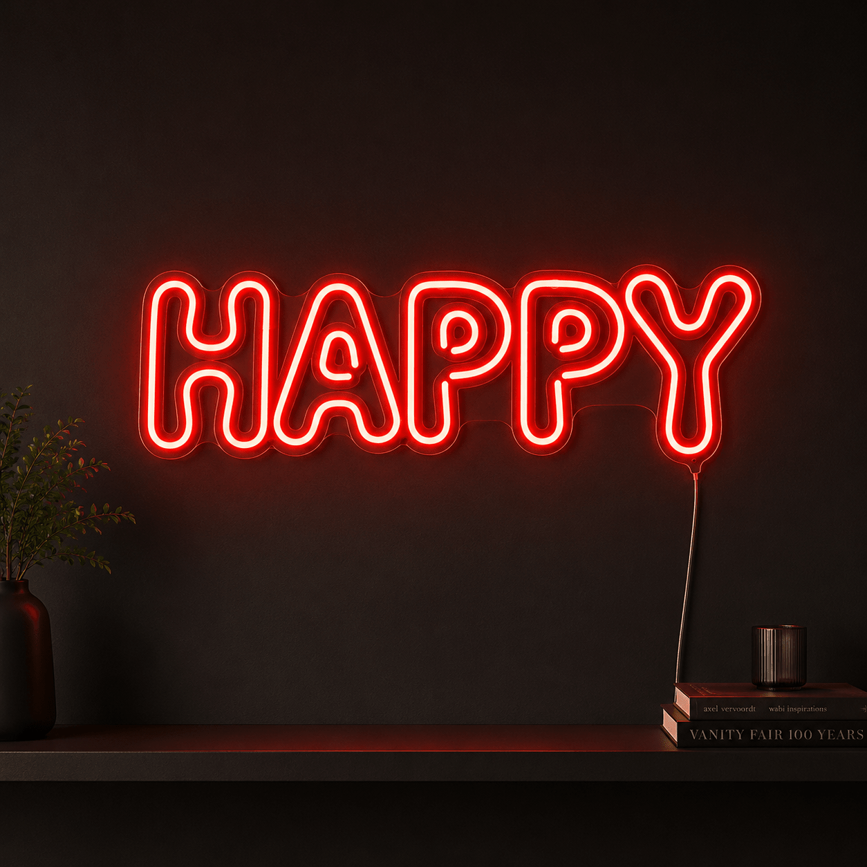 Happy LED Neon Sign Home Wall Art - Shineneon
