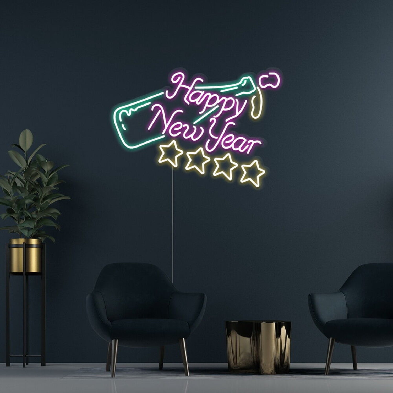 Happy New Year Bottle Neon Sign | Shineneon