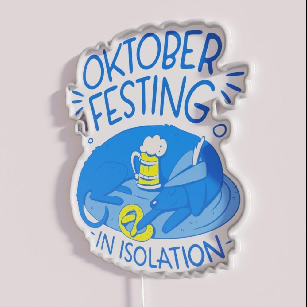 Happy Oktoberfest Dog Coronavirus Lockdown Rgb Led Neon Sign - Shineneon