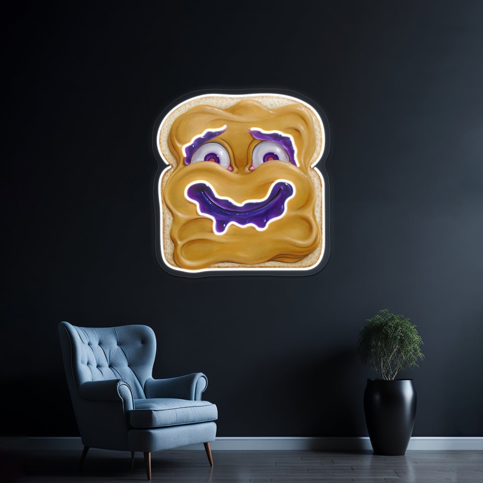 Happy Peanut Butter Artwork Large Neon Signs - Shineneon