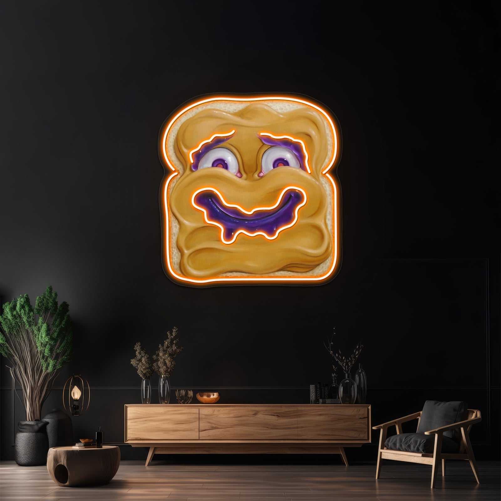 Happy Peanut Butter Artwork Large Neon Signs - Shineneon