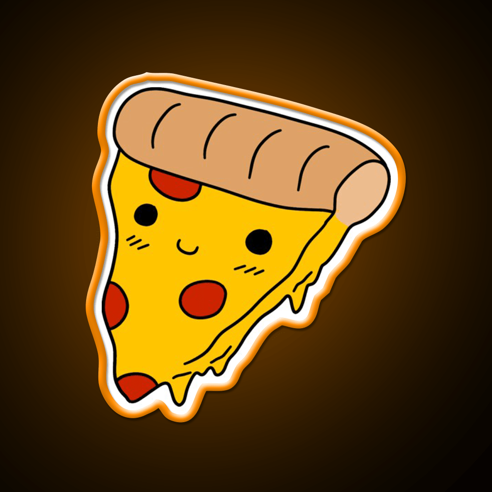 Happy Pizza Slice Fast Food Led Neon Sign For Burger Place Rgb Color - Shineneon