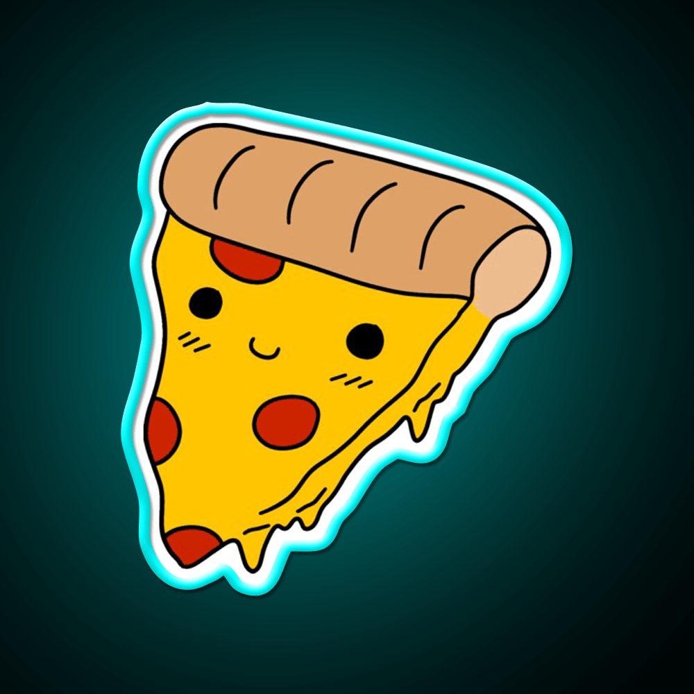 Happy Pizza Slice Fast Food Led Neon Sign For Burger Place Rgb Color - Shineneon