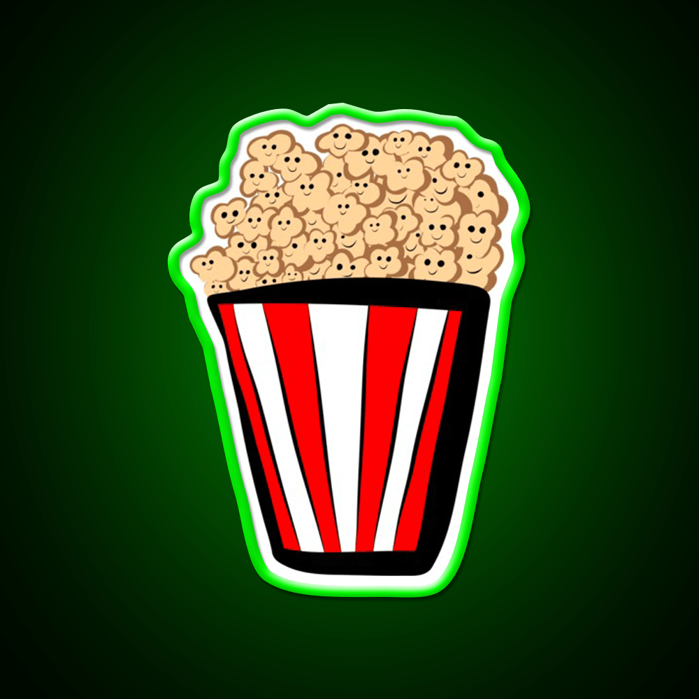 Happy Popcorn Snack Food Led Neon Sign Rgb Color - Shineneon