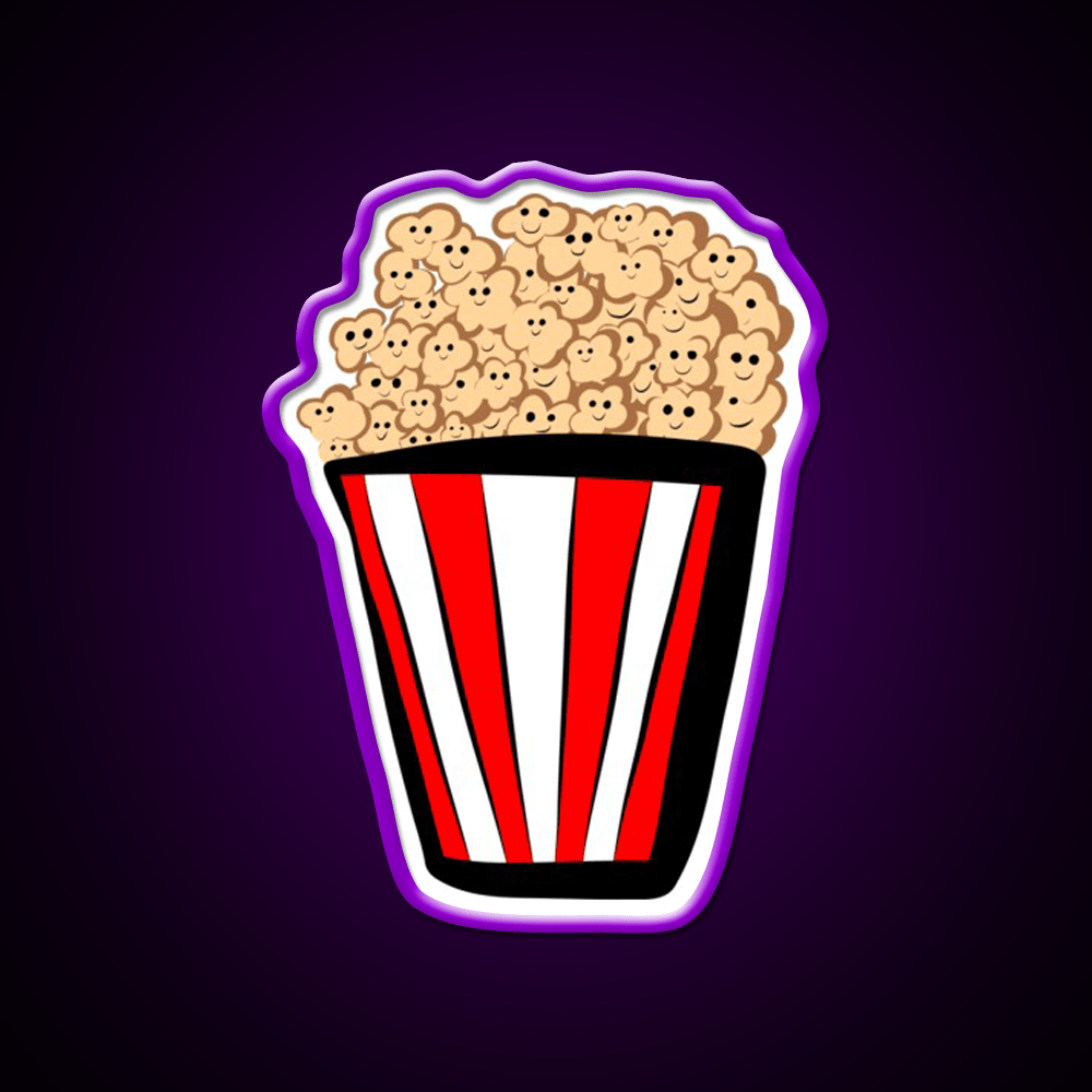 Happy Popcorn Snack Food Led Neon Sign Rgb Color - Shineneon