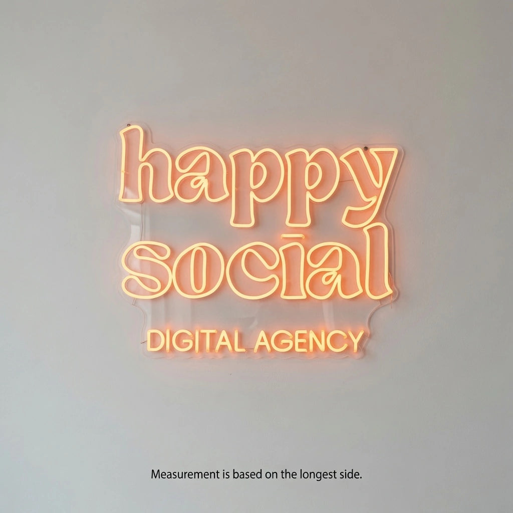 Happy Social Digital Agency Wall Decor LED Neon Sign - 04 Size Image