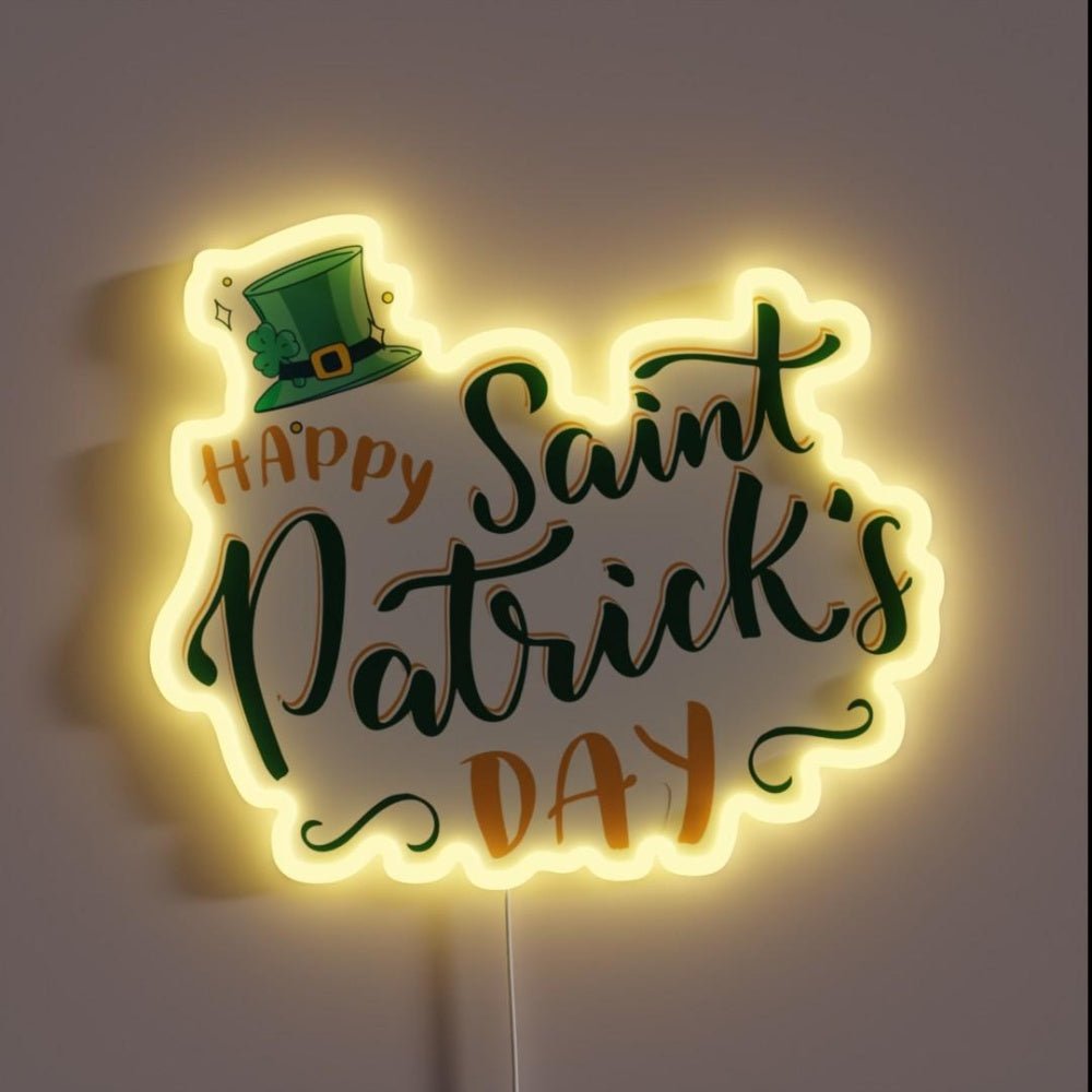 Happy St Patrick Day Rgb Led Neon Sign Bar Wall Decor - Shineneon