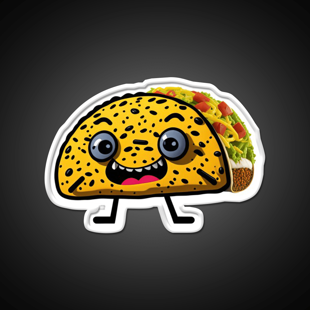 Happy Taco Character 2 Taco Led Neon Sign Mexican Food Sign Rgb Color - Shineneon