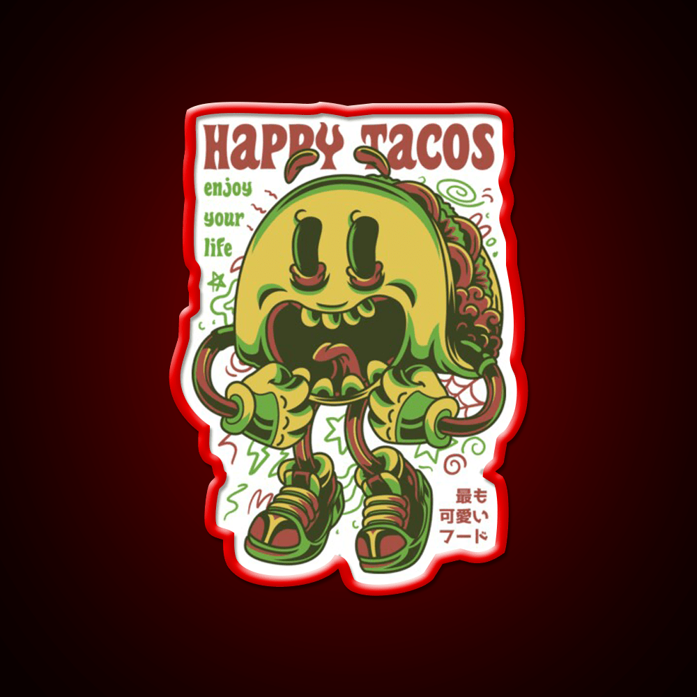 Happy Taco Led Neon Sign Mexican Food Sign Rgb Color - Shineneon