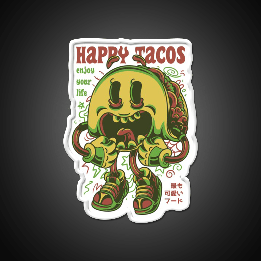 Happy Taco Led Neon Sign Mexican Food Sign Rgb Color - Shineneon