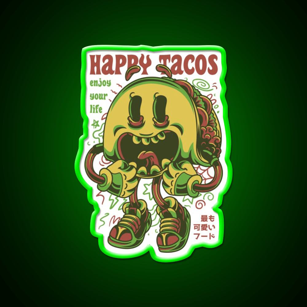 Happy Taco Led Neon Sign Mexican Food Sign Rgb Color - Shineneon
