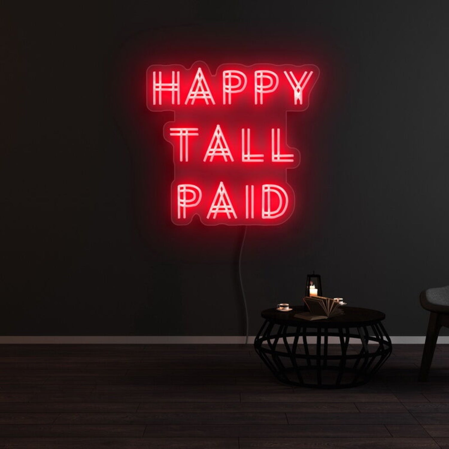 Happy Tall Paid Led Neon Sign | Shineneon
