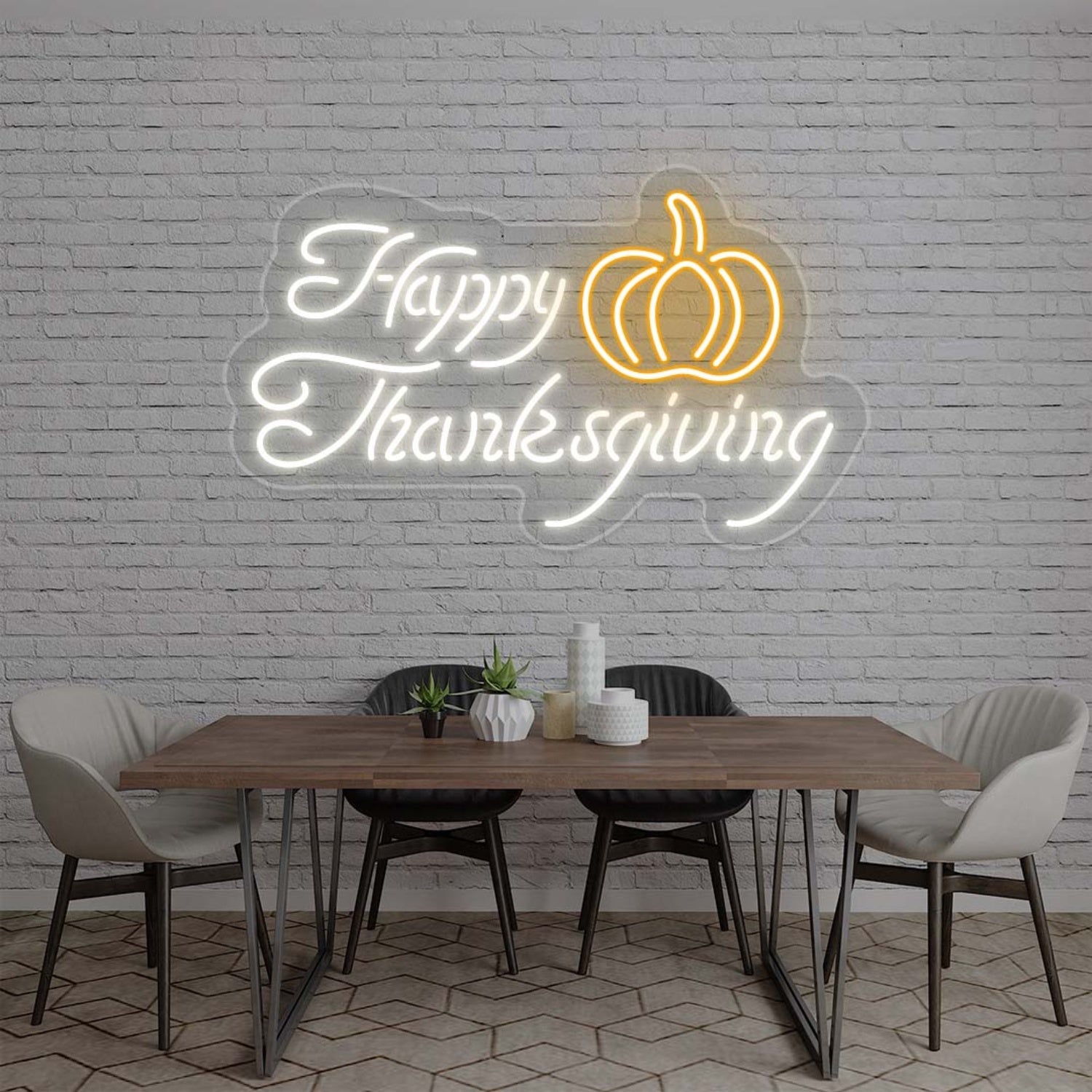 Happy Thanksgiving With Pumpkin Led Neon Sign | Shineneon