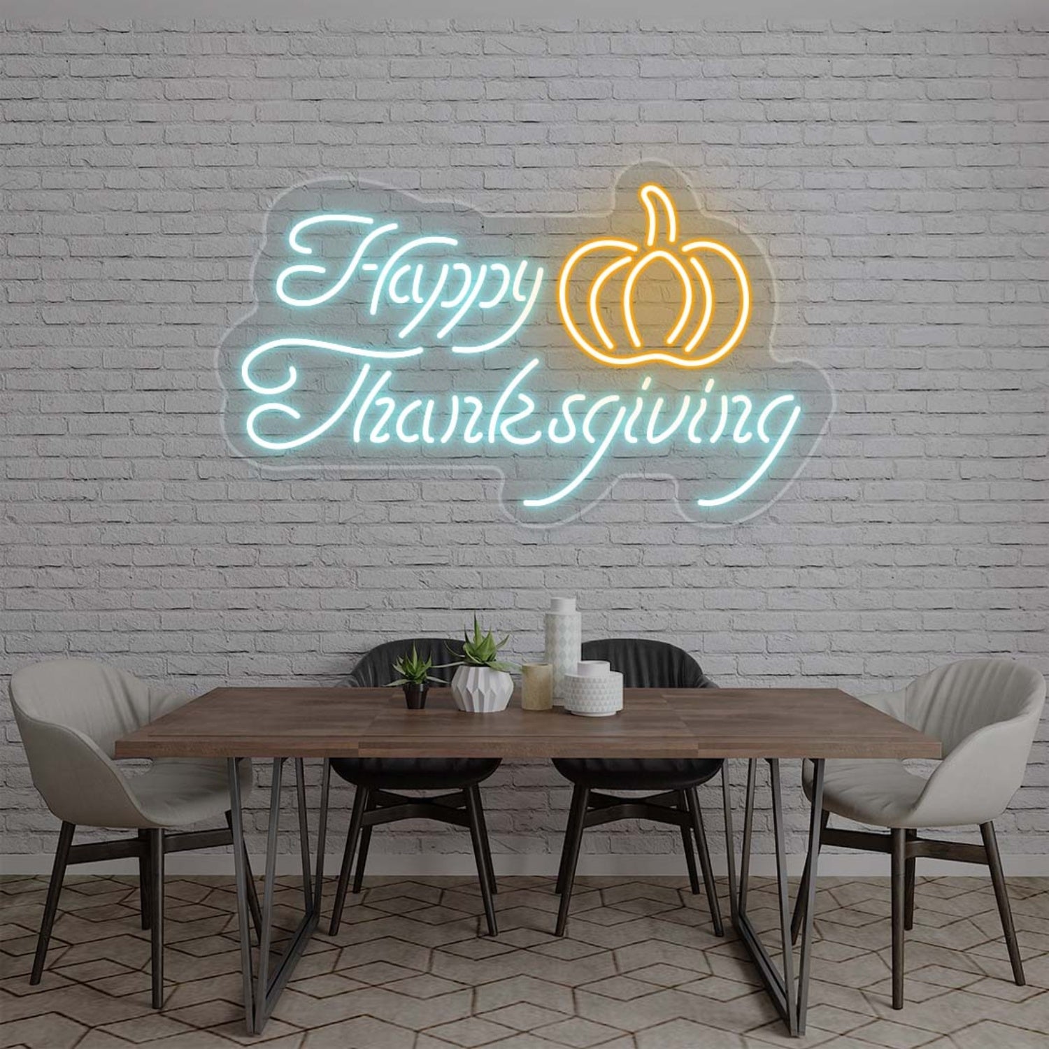 Happy Thanksgiving With Pumpkin Led Neon Sign | Shineneon