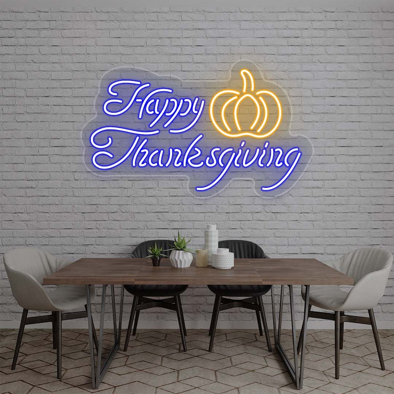 Happy Thanksgiving With Pumpkin Led Neon Sign | Shineneon