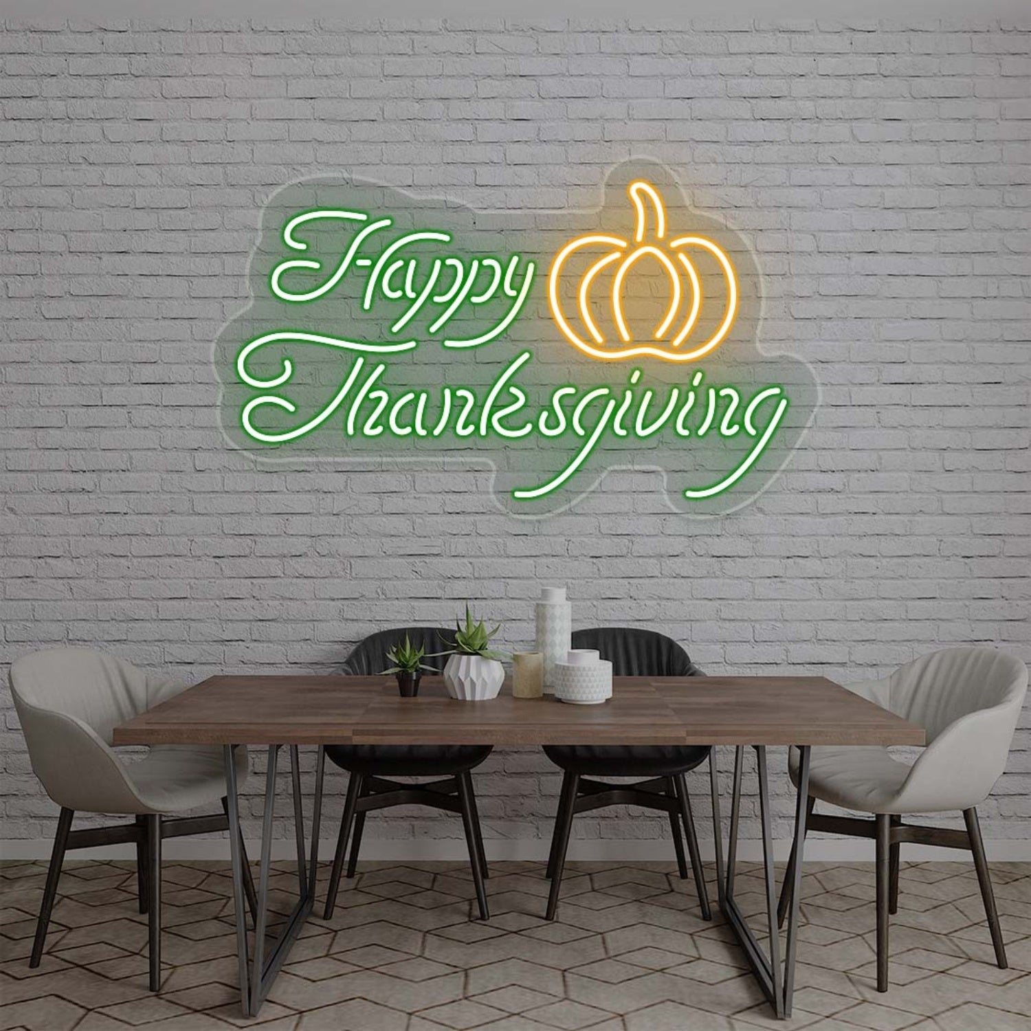 Happy Thanksgiving With Pumpkin Led Neon Sign | Shineneon