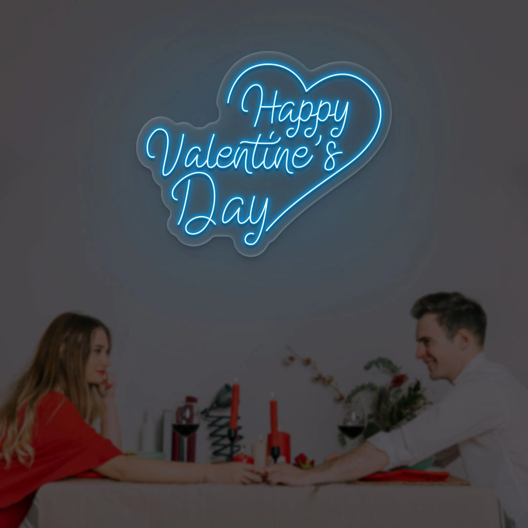 Happy Valentine Day With Heart Led Neon Sign | Shineneon