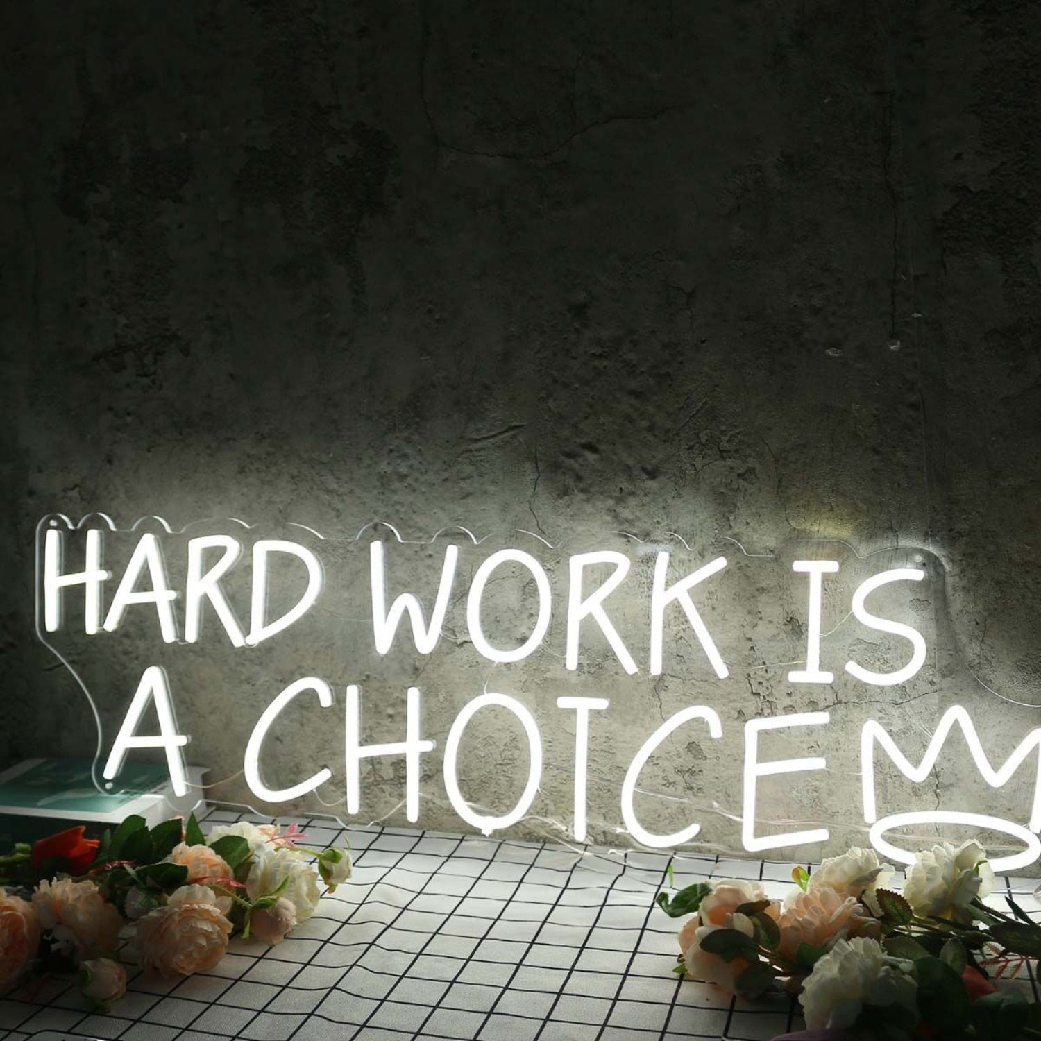 Hard Work Is A Choice White Led Neon Sign - Shineneon