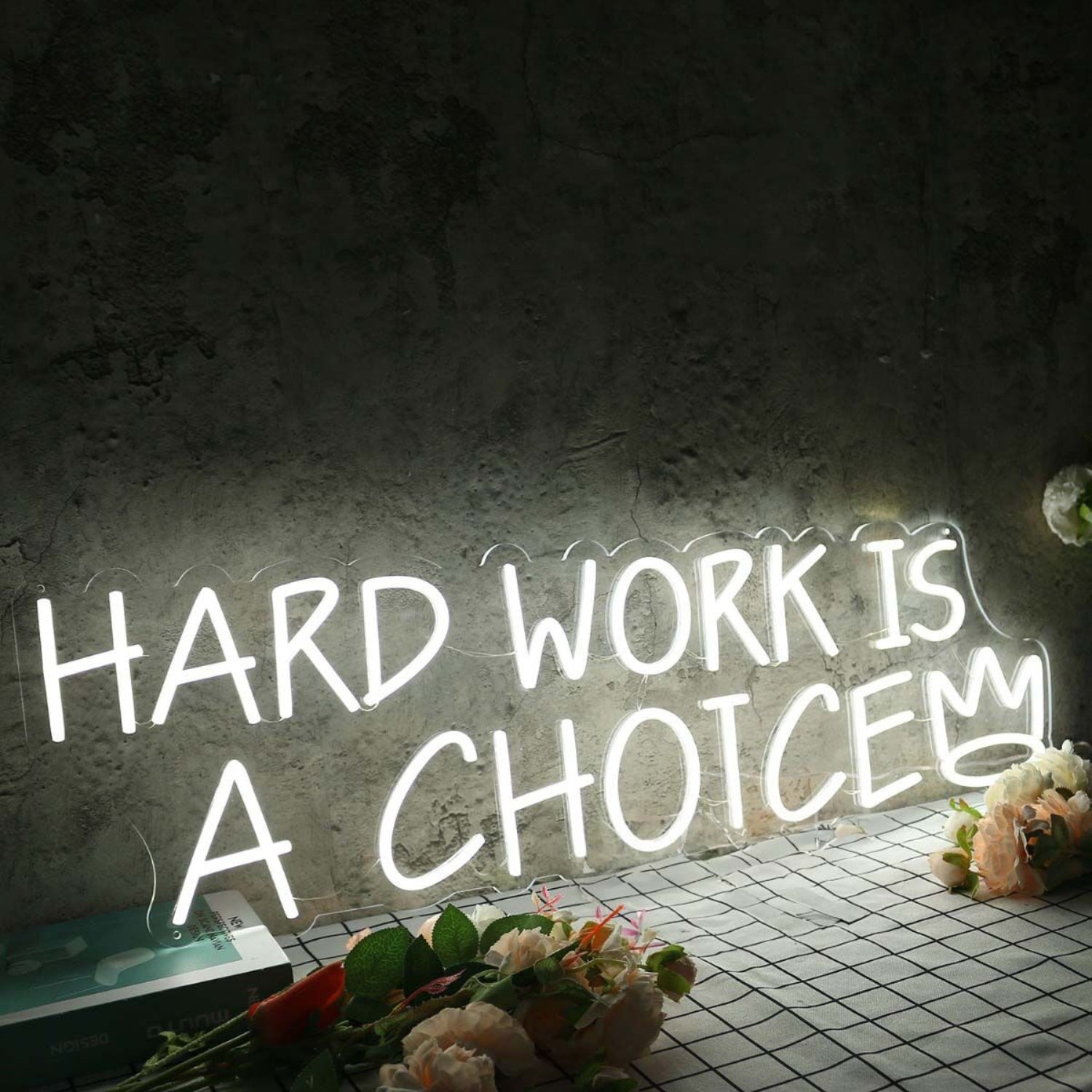 Hard Work Is A Choice White Led Neon Sign - Shineneon