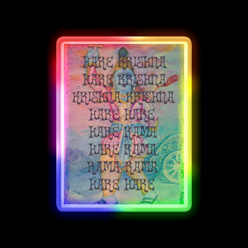 Hare Krishna Hare Rama Yoga Led Neon Sign For Wellness Space Rgb Color