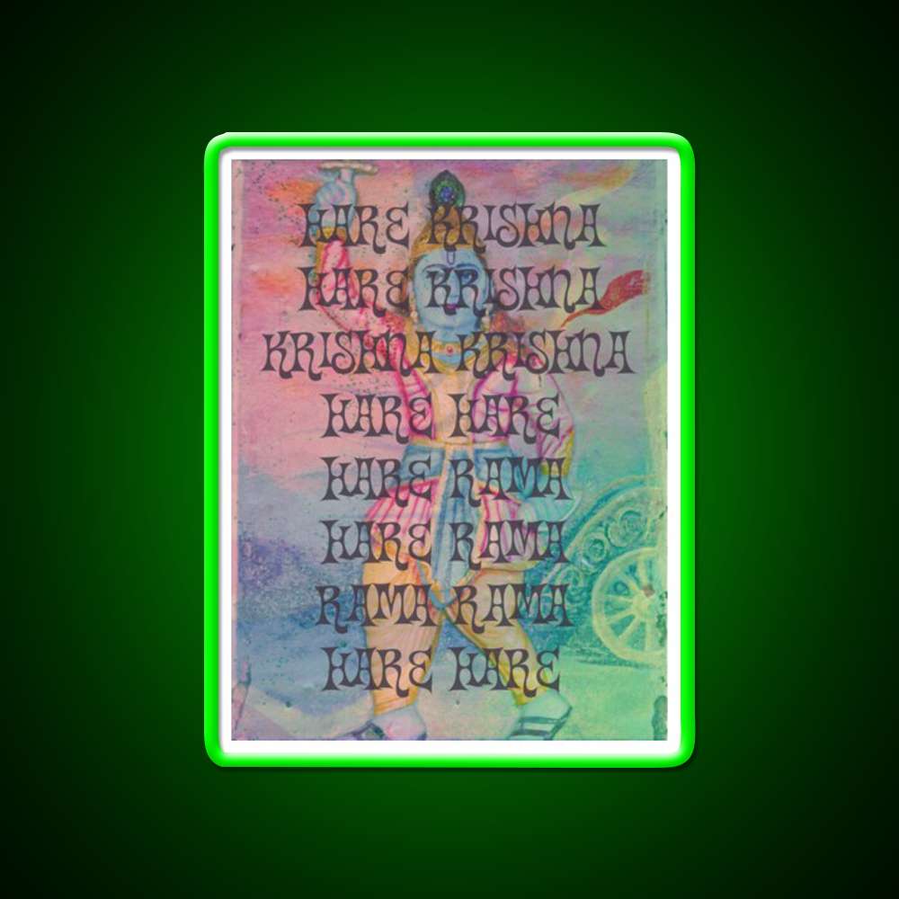 Hare Krishna Hare Rama Yoga Led Neon Sign For Wellness Space Rgb Color
