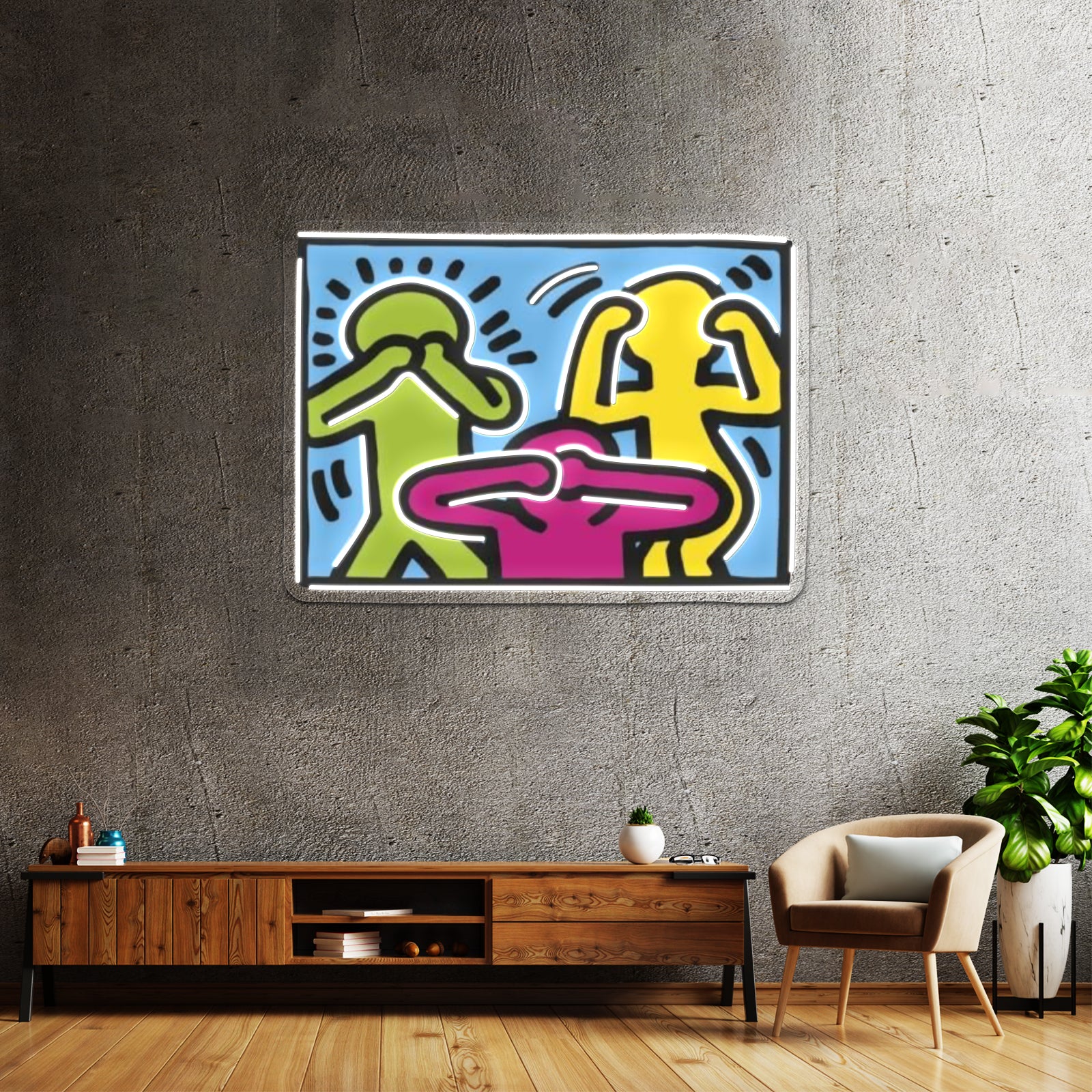 Haring Copy Artwork Large Neon Signs | Shineneon