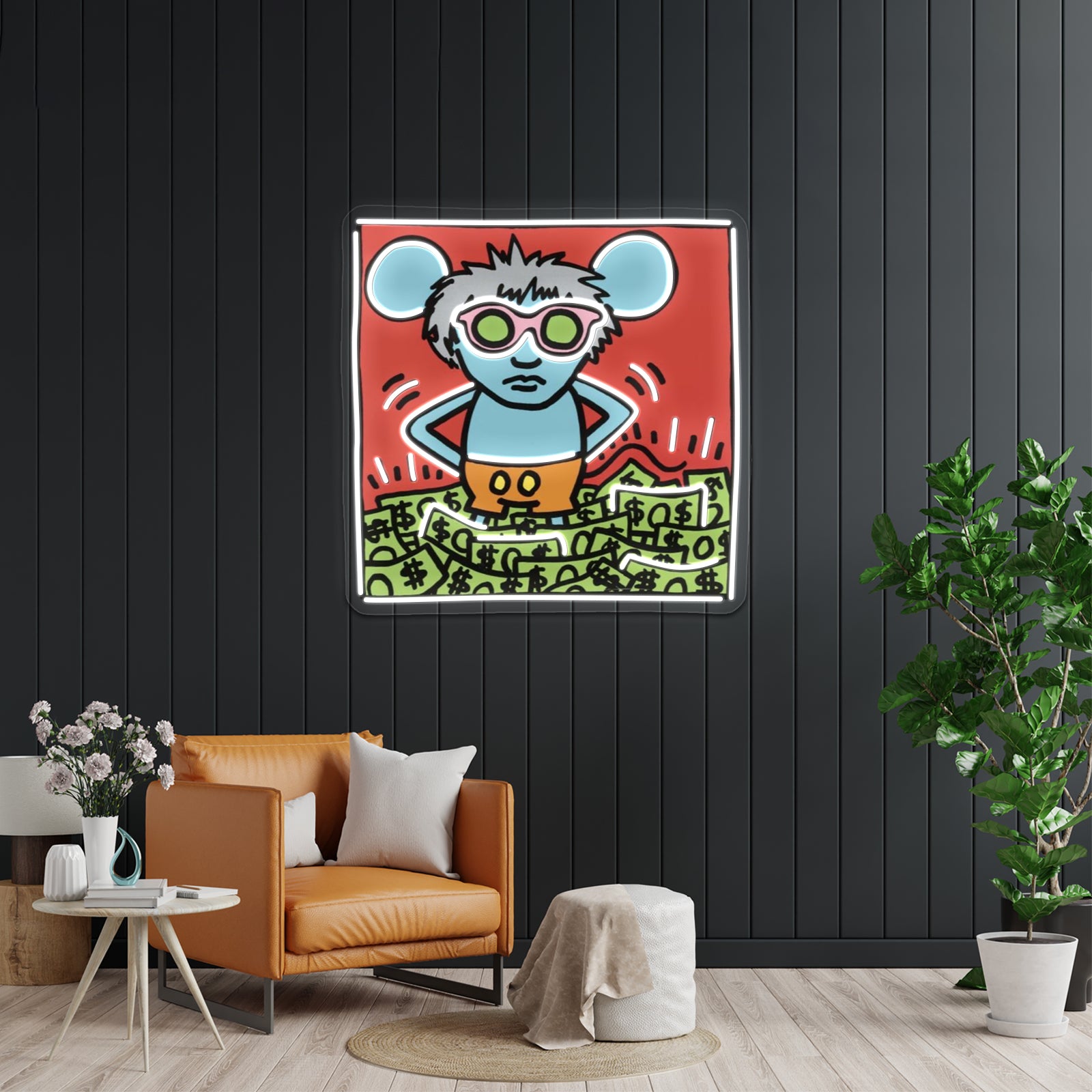 Haring Pop Artwork Large Neon Signs - LED neon sign view 8