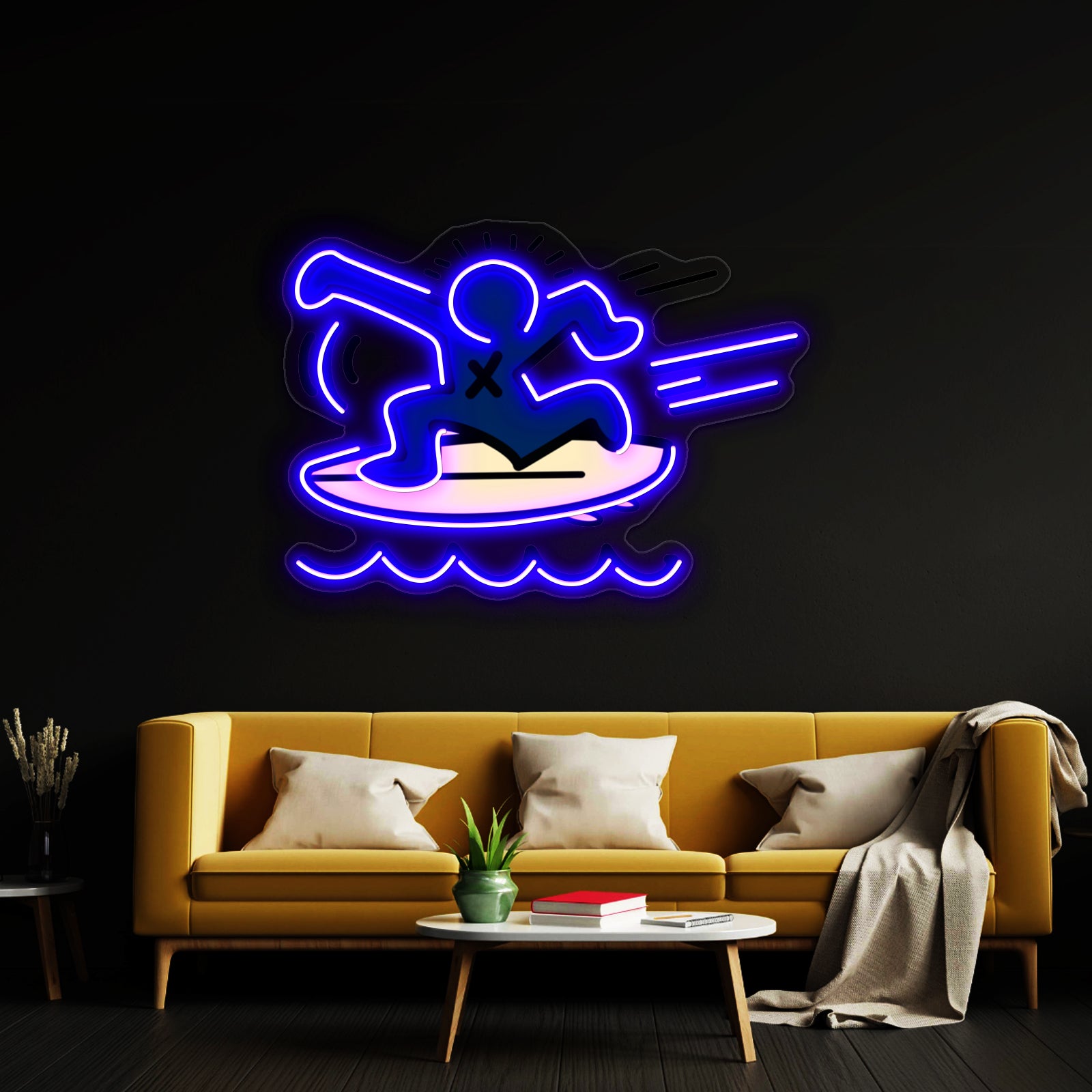 Haring Surfing Wall Artwork Neon Signs | Shineneon