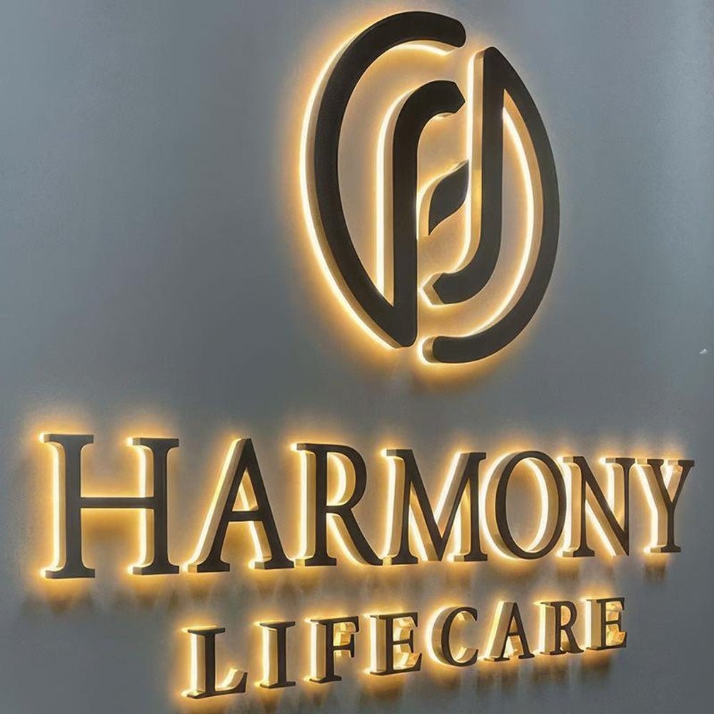 Harmony Life Care 3D Backlit Letters Business Metal Led Sign - Shineneon