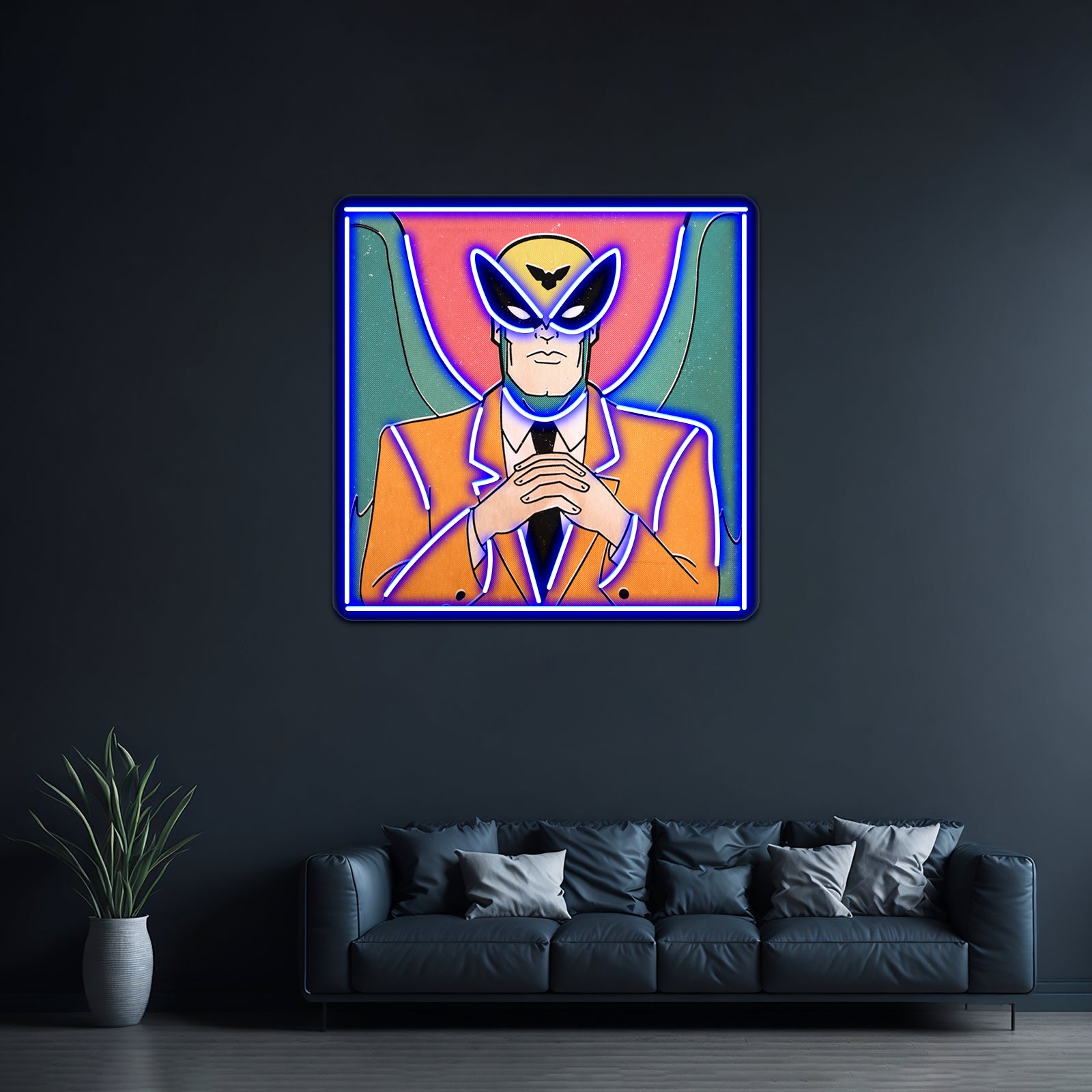 Harvey Birdman Attorney In Pop Artwork Large Neon Signs - Size and dimension reference