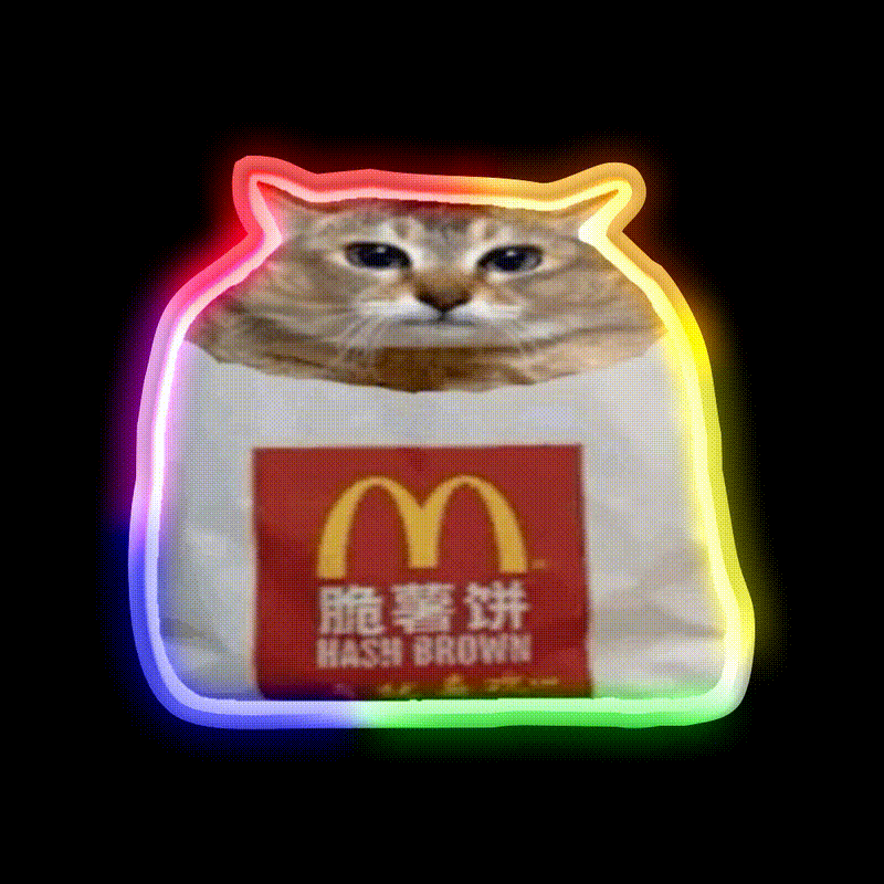 Hashbrown Fast Food Led Neon Sign For Burger Place Rgb Color - LED neon sign close-up detail