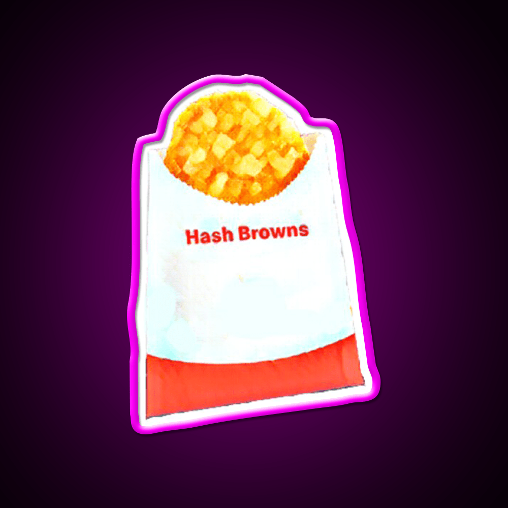 Hashbrown Fast Food Led Neon Sign For Burger Place Wall Art Rgb Color - Shineneon