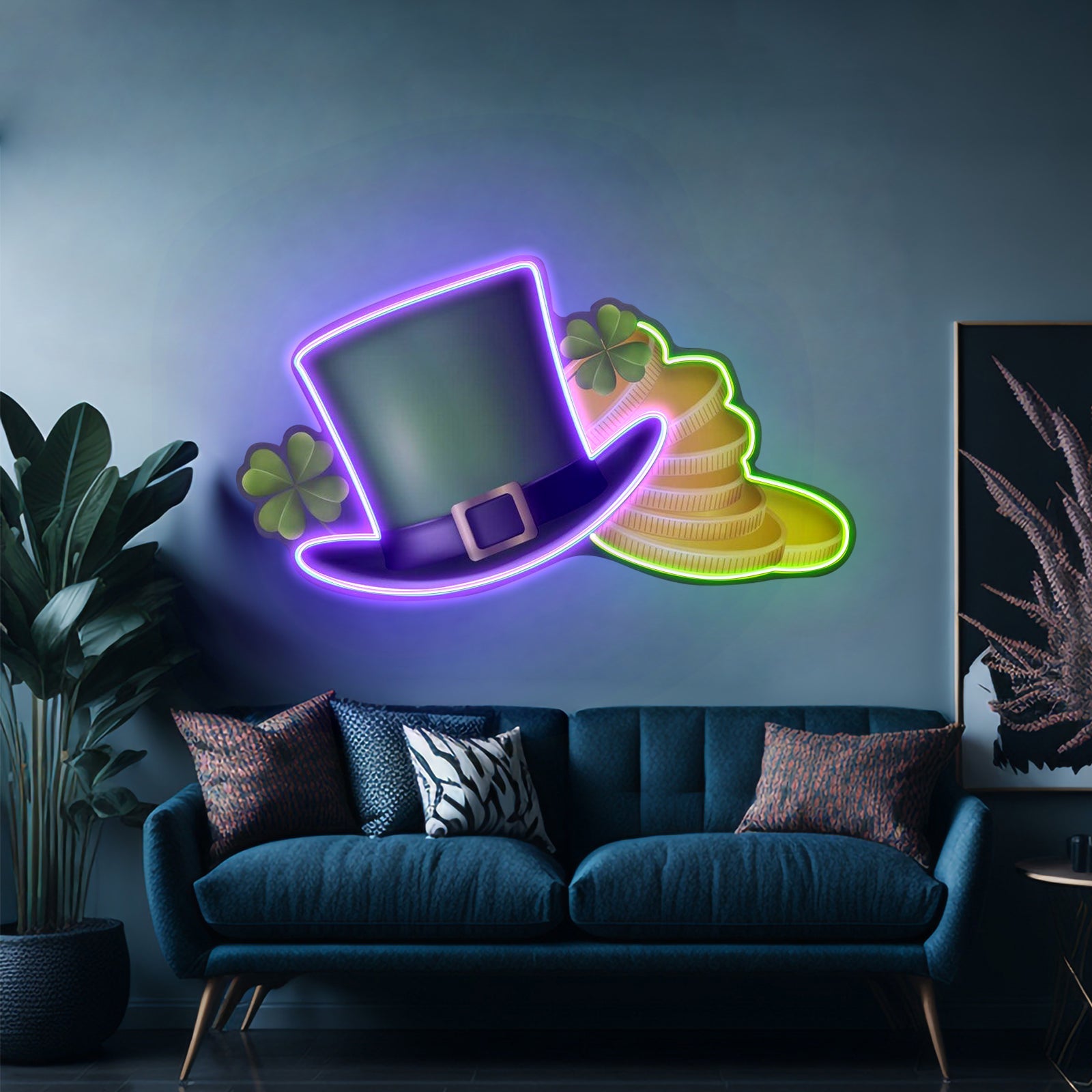 Hat On Gold Saint Patrick Day Led Signs Wall Art - Shineneon
