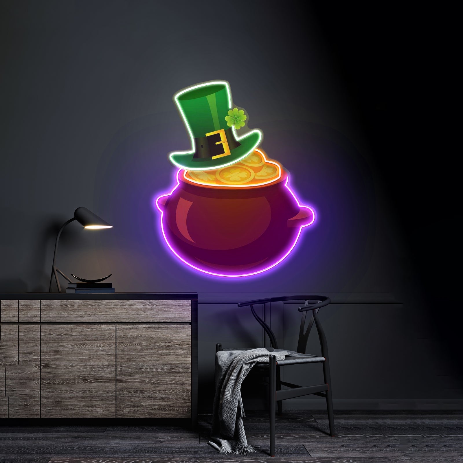 Hat On Gold Saint Patrick Day Led Signs Wall Art - Shineneon