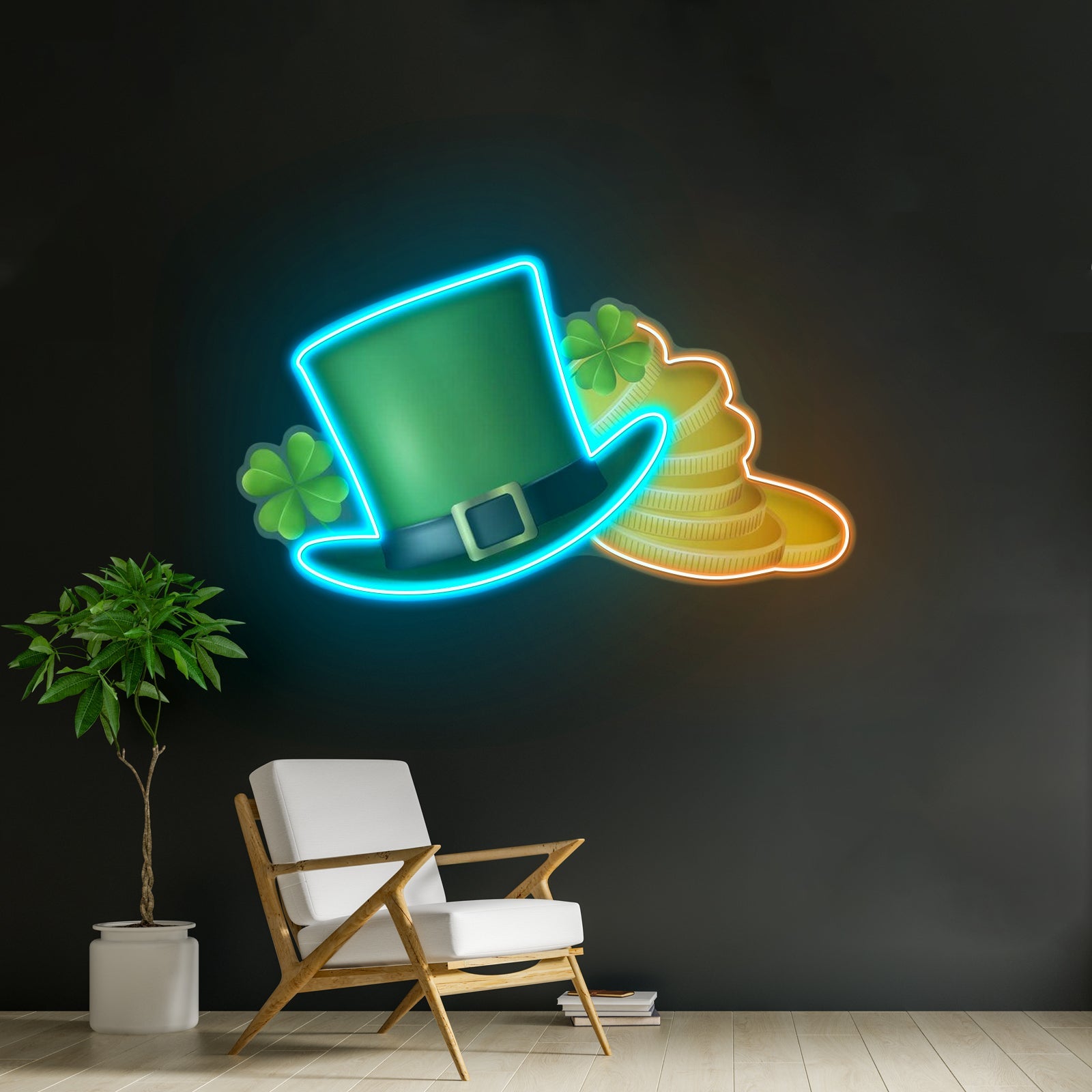Hat On Gold Saint Patrick Day Led Signs Wall Art - Shineneon