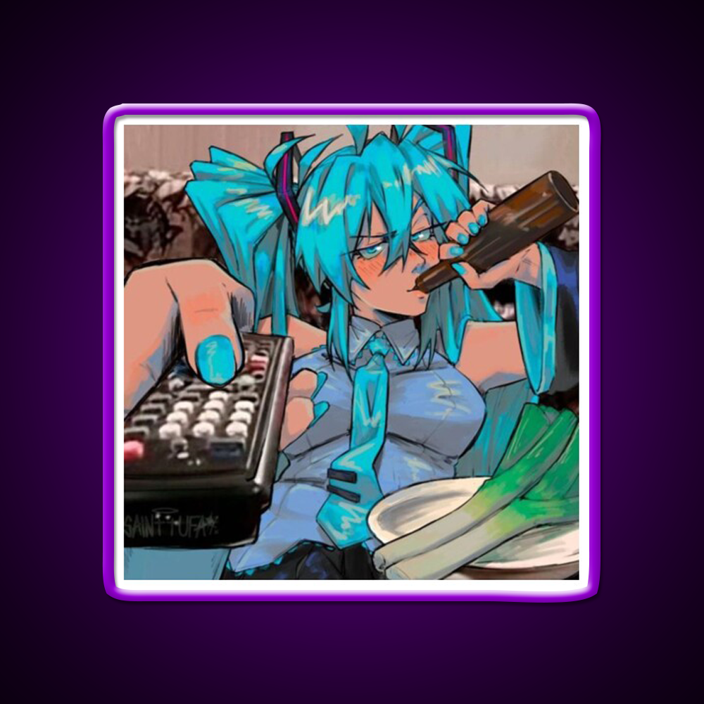 Hatsune Miku Funny Beer Design Beer Bar Decor Led Neon Sign Rgb Color - LED neon sign view 9