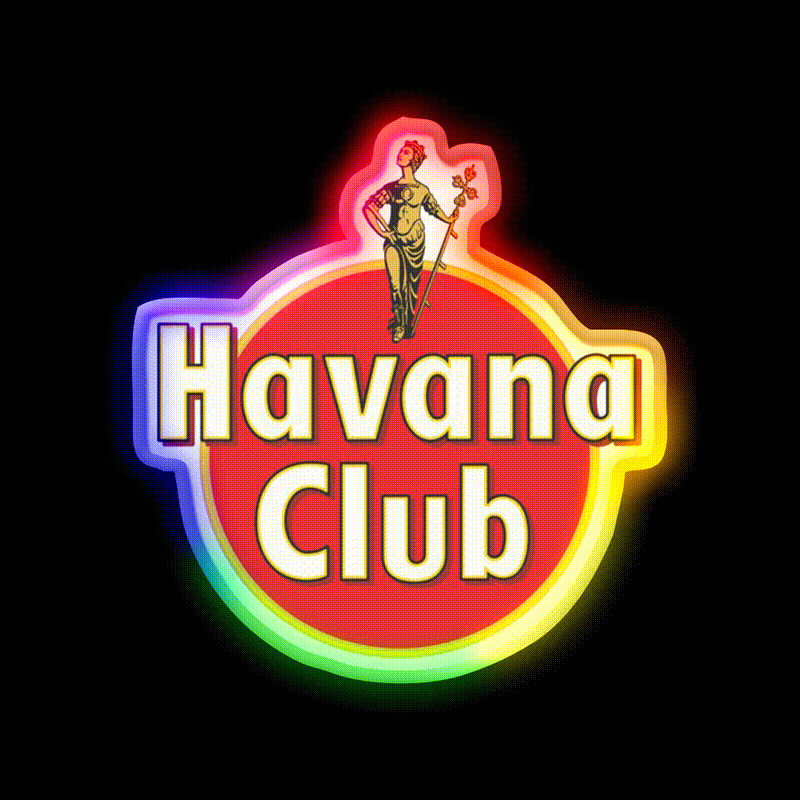 Havana Club Cocktail Bar Decor Led Neon Sign Rgb Color - LED neon sign close-up detail