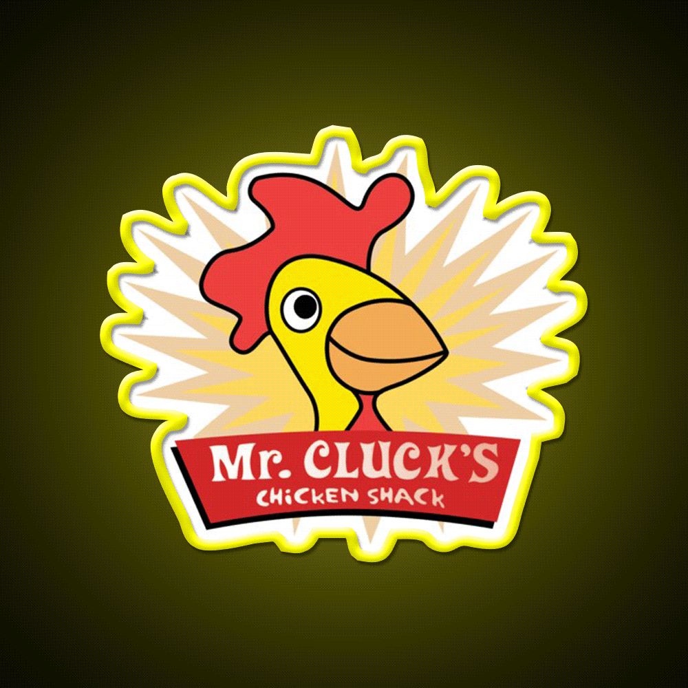 Have A Cluckity Cluck Cluck Day Fast Food Led Neon Sign For Burger Place Rgb Color - Custom LED neon sign front view